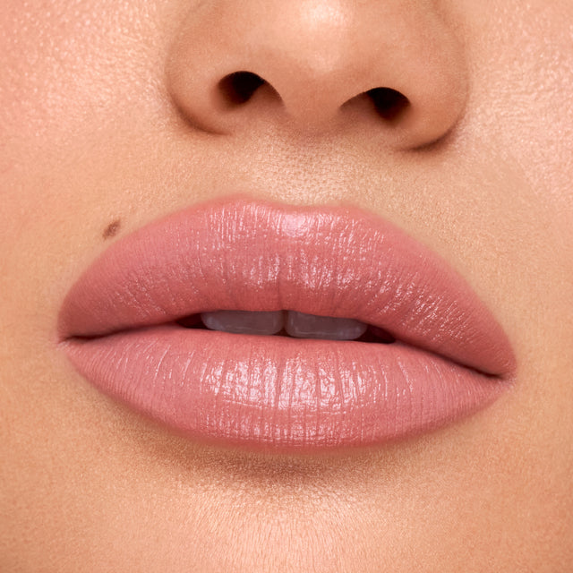 Medium skin tone model wearing Weightless Lip Color in Fantasy Life