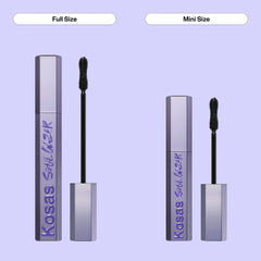 Comparison of full-size and mini-size Kosas Soulgazer mascara