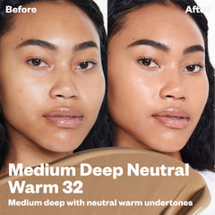 Before and after applying BB burst in Medium Deep Neutral Warm 32