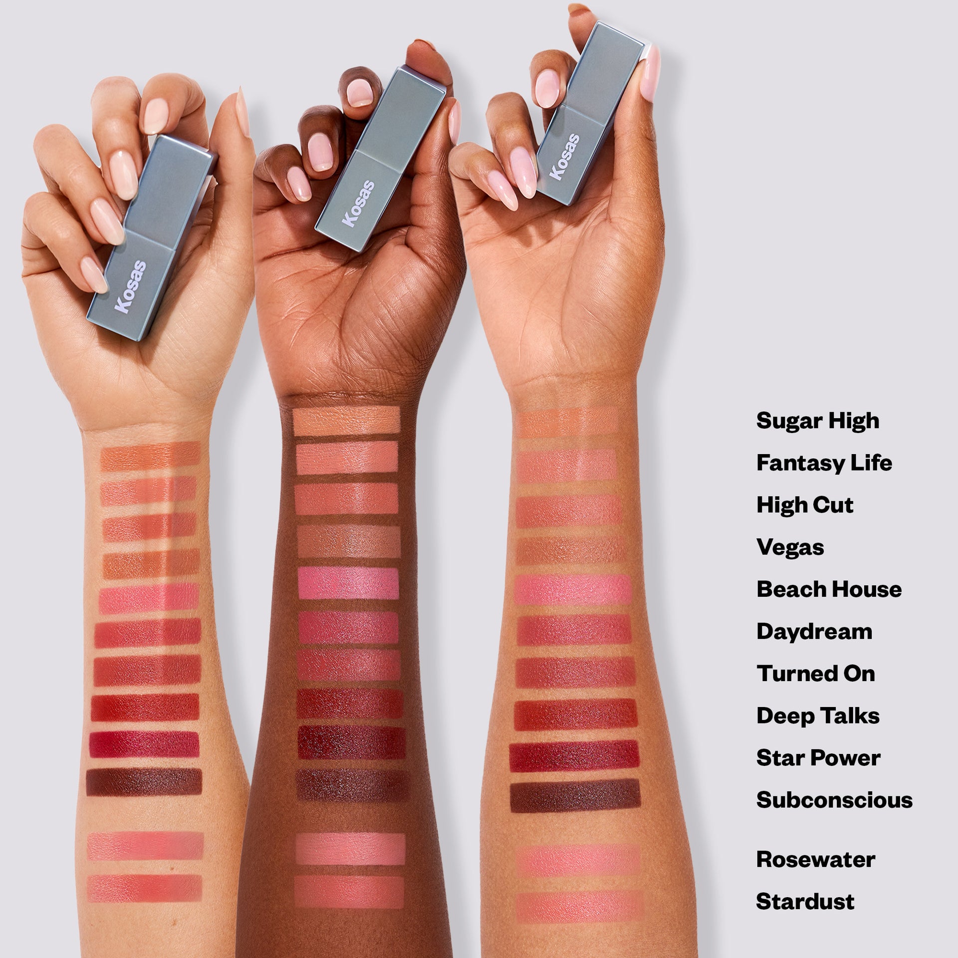 Arm swatches of all shades