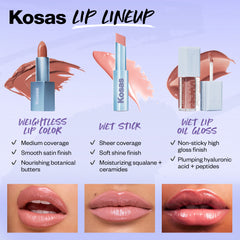Kosas Lip Lineuo (Weightless Lip Color, Wet Stick, Wet Lip Oil Gloss)