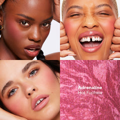 Models wearing Blush Is Life in the shade Adrenaline, shown in a grid layout
