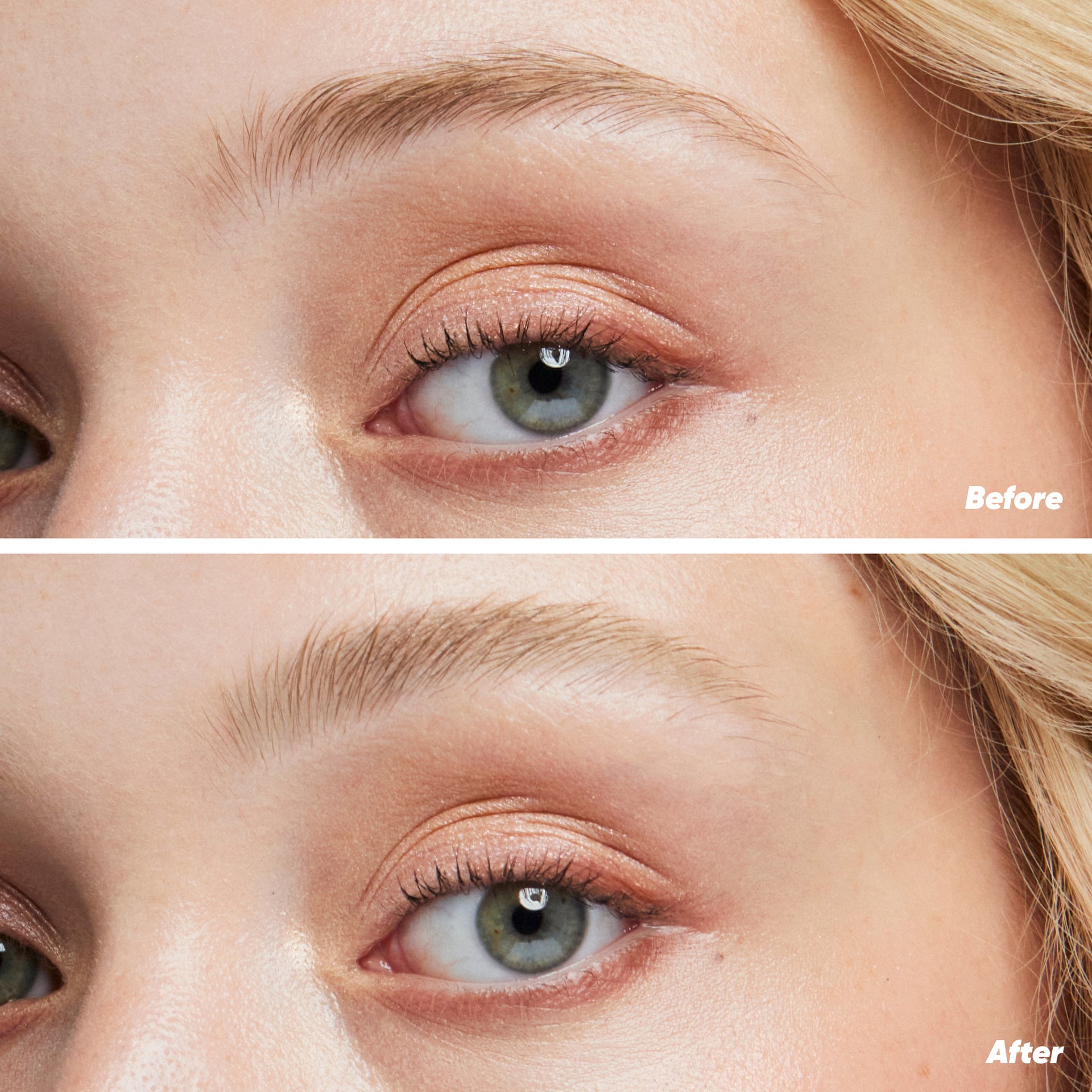Before and after applying Airbrow Clear