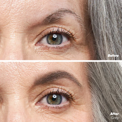 before and after applying Airbrow Tined in Grey