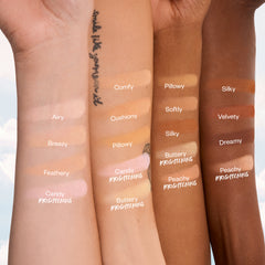 Cloud Set Brightening Powder Swatches on all skintones