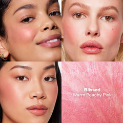 Models wearing Blush Is Life in the shade Blissed, shown in a grid layout