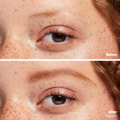 Before and after applying Brow Pop Dual-action in Auburn