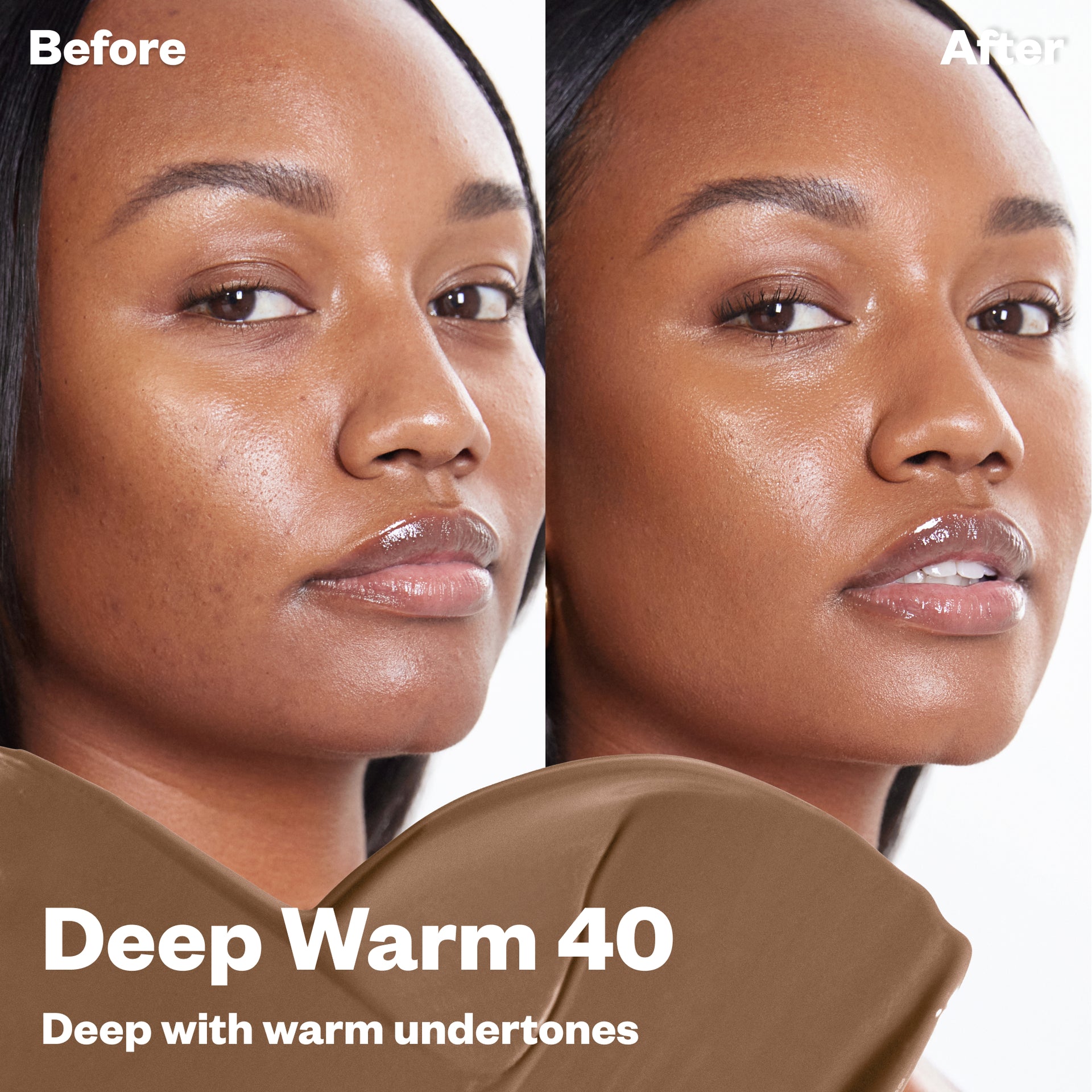 Before and after applying BB burst in Deep Warm 40