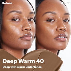 Before and after applying BB burst in Deep Warm 40