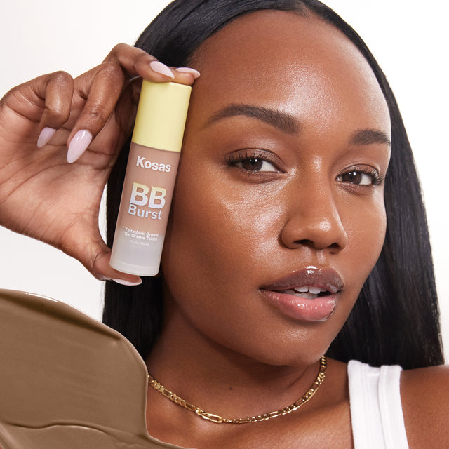 Model wearing BB Burst in Deep Warm 40