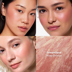 Models wearing Blush Is Life in the shade Dreamland, shown in a grid layout