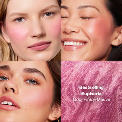 Blush is Life Euphoria when applied on different skintones