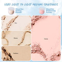 Very Light to  Light Medium Skintones (Cloud Set Setting Powder and Cloud Set Brightening Powder)