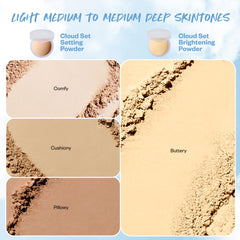 Light Medium to Medium Deep Skintones (Cloud Set Setting Powder and Cloud Set Brightening Powder)