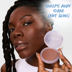 Sweeps away shine (not glow)