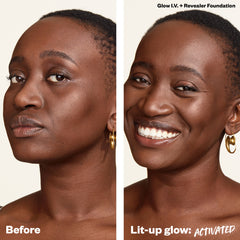 Model Showing Before and After Wearing Reflect Shade