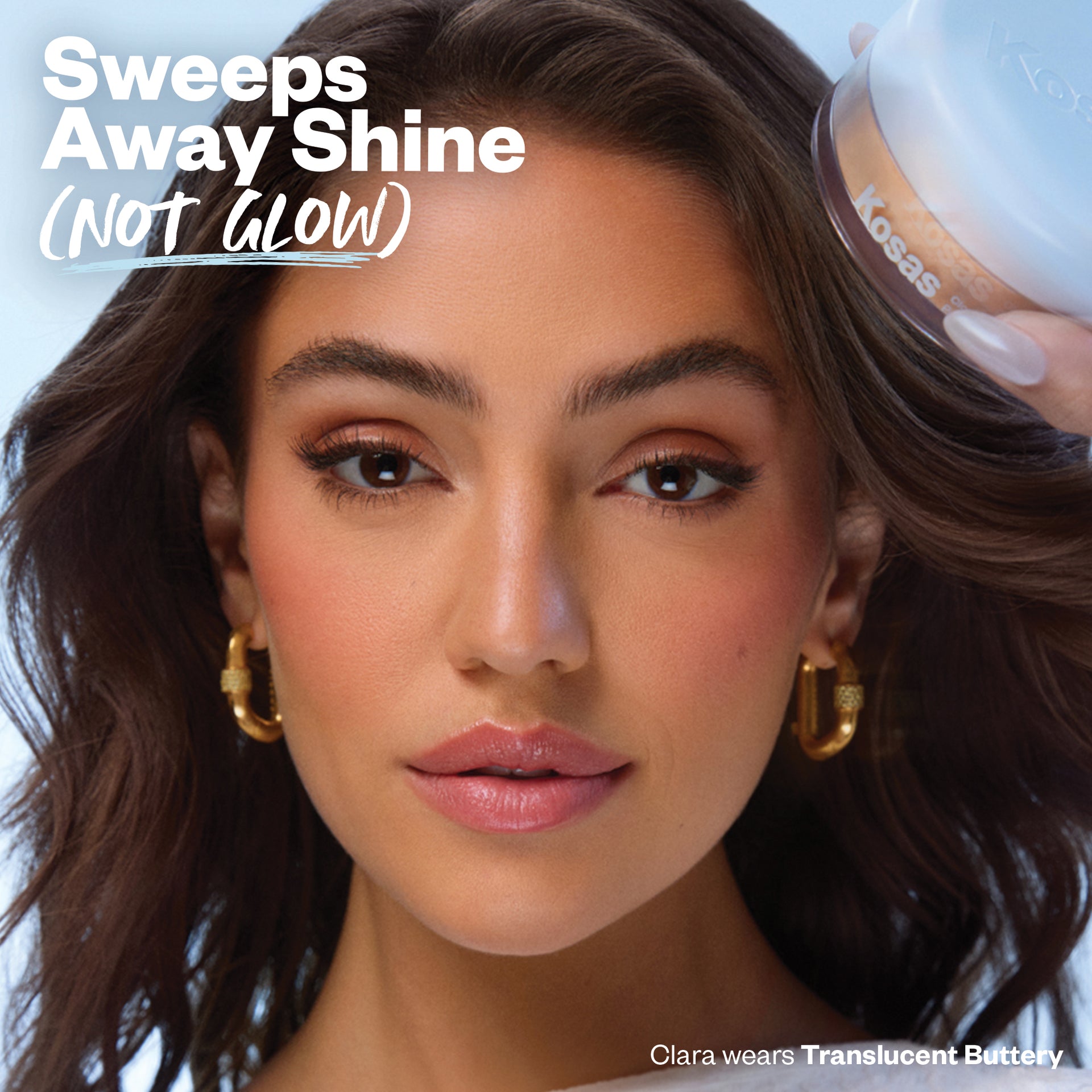 Sweeps away shine (not glow) - Ciara wears Translucent Buttery