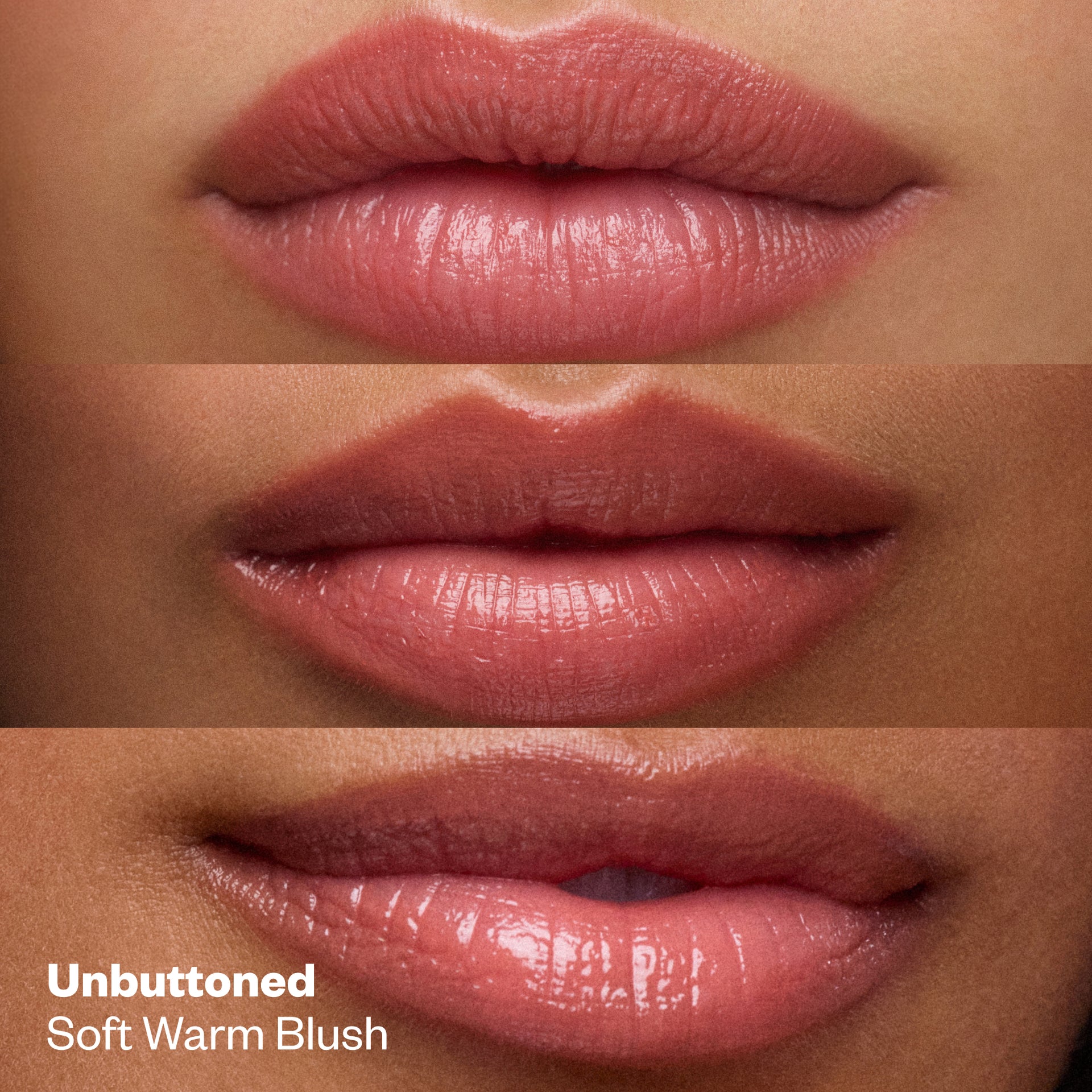 Close-up of lips with Unbuttoned Soft Warm Blush