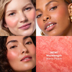 Models wearing Blush Is Life in the shade Wavelength, shown in a grid layout