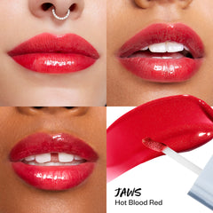 Wet Lip Oil Gloss in Jaws applied on models in different skintones