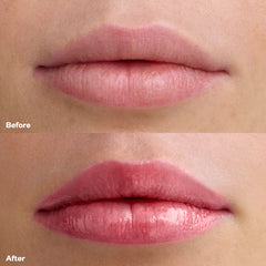 Before and After applying Wet Lip Oil in Cola