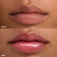 Before and After applying Wet Lip Oil in Grapesicle