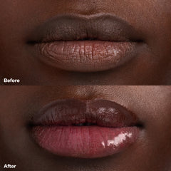 Before and After applying Wet Lip Oil in Slushy