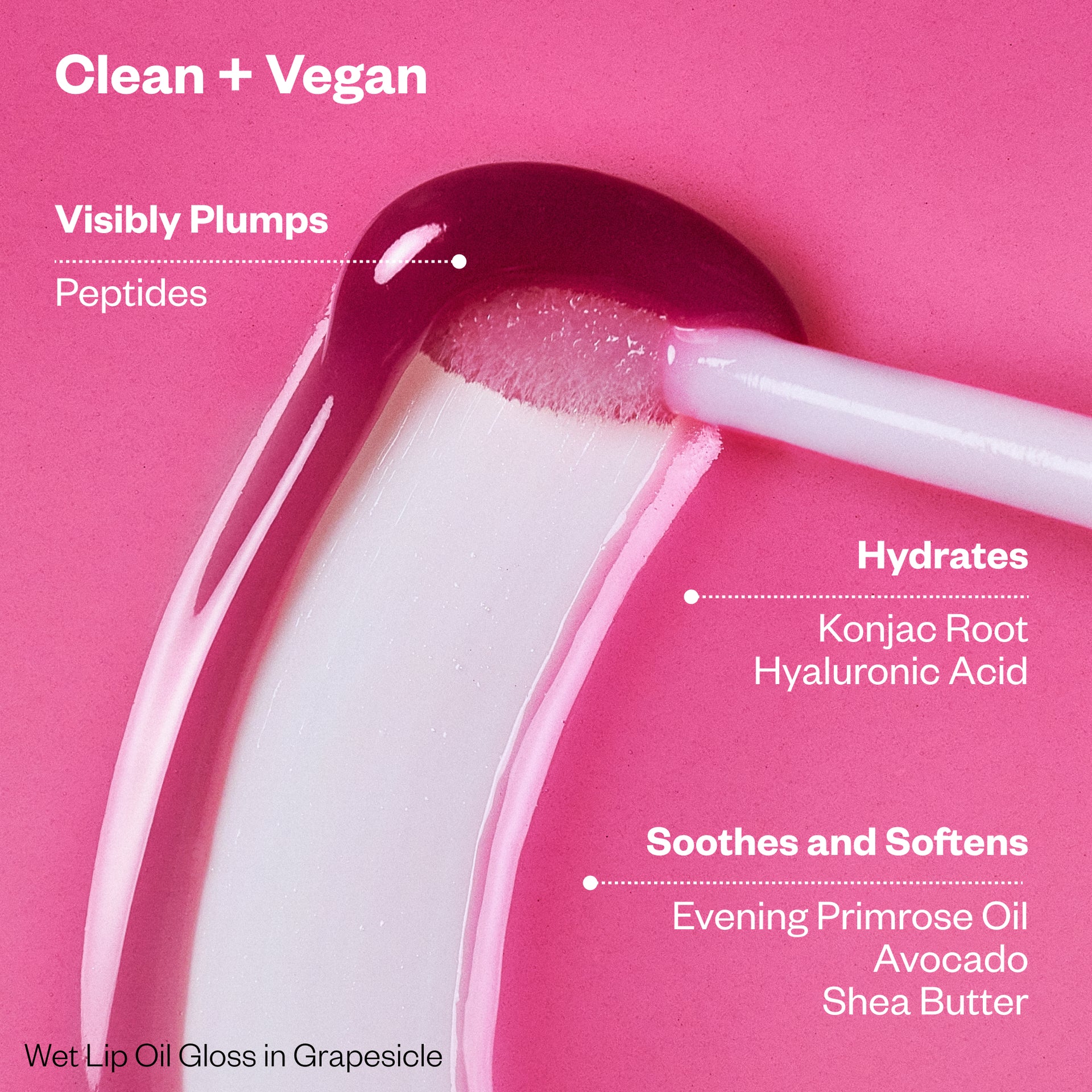 Wet Lip Oil Gloss ingredients and benefits - Clean + Vegan