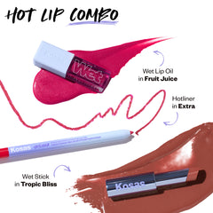 Hot Lip Combo (Wet Lip Oil in fruitjuice, Hotliner in Extra, Wet Stick in Tropic Bliss)